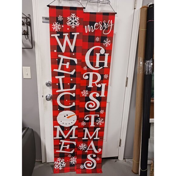 Christmas Decorations Porch Door Signs Welcome Merry Christmas - Picture 2 of 2